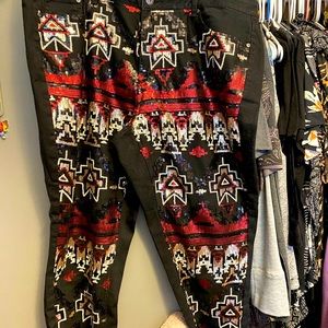 Ashley Stewart sequin black denim pants size 22